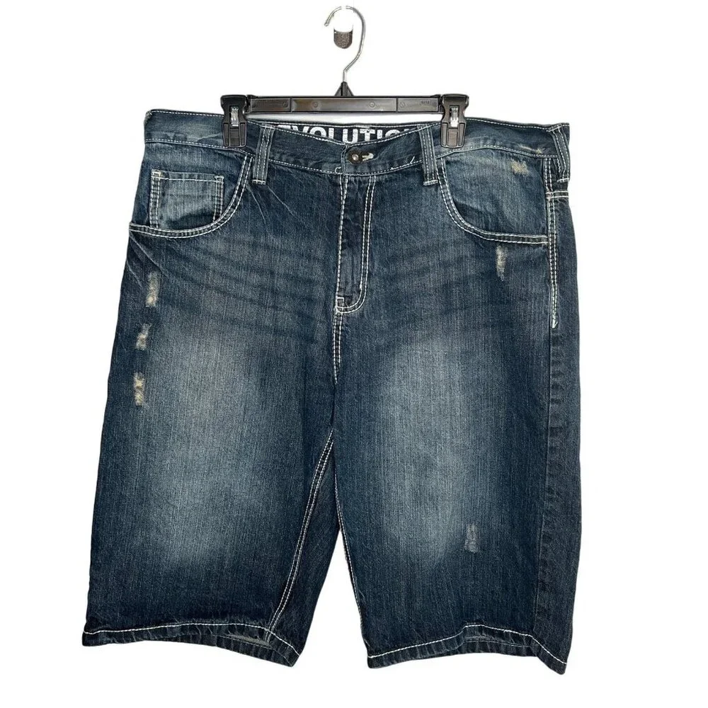 Evolution Jean Denim Shorts Men's Size 40 Hip Hop Urban 14